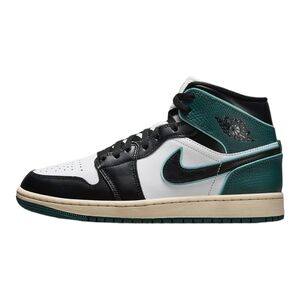 Women's Jordan Nike Air 1, Black and Teal High-Top Sneakers